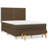 vidaXL Box Spring Bed with Mattress Dark Brown 140x200 cm Fabric
