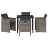 vidaXL Garden Dining Set 5 pcs Grey Poly Rattan