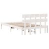 vidaXL Bed Frame with Headboard White 135 x 190 cm Solid Pine wood