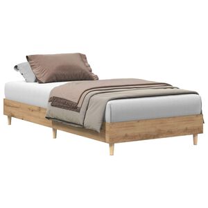 vidaXL Bed Frame No Mattress Artisan Oak 100x200 cm Engineered Wood
