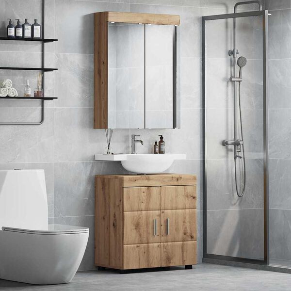 vidaXL Bathroom Furniture Set TULUM Artisan Oak Engineered Wood