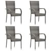 vidaXL 5 Piece Garden Dining Set Grey Poly Rattan