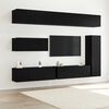 vidaXL TV Cabinet Set Wall-mounted 7 pcs Black Oak Engineered Wood