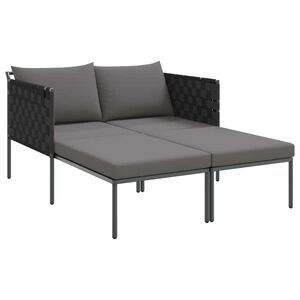 vidaXL Sunbed with Cushion Anthracite 115 x 153 x 69.5cm Steel