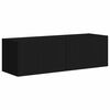 vidaXL TV Wall Cabinet Set Wall-mounted 6 pcs Black