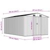 vidaXL Garden Shed 257x392x181 cm Metal Anthracite
