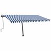 vidaXL Manual Retractable Awning with LED 400x300 cm Blue and White