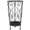 vidaXL Umbrella Stand | Black | Metal | Medium | Decorative Inlays