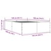 vidaXL Bed Frame without Mattress Concrete Grey 140x190 cm