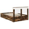 vidaXL Bed Frame with Drawer Smoked Oak 120 x 200 cm Engineered Wood