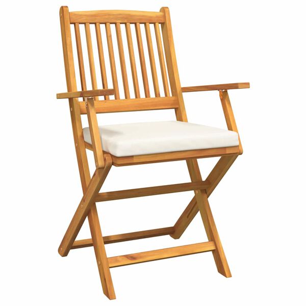 vidaXL Folding Chair 6 pcs White 49 x 57.5 x 92cm Solid Acacia wood