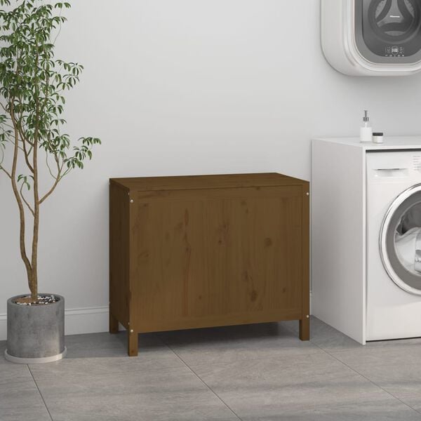 vidaXL Laundry Box Honey Brown 88.5x44x76 cm Solid Wood Pine