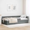 vidaXL Corner Bed Frame with Headboard Dark Grey 90 cm x 190 cm Velvet