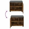 vidaXL Hall Bench with Cushion with Shelf Smoked Oak 60 x 38 x 46 cm