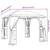 vidaXL Gazebo with Double Roof and Mesh Walls Taupe 2.94x2.94 m Steel