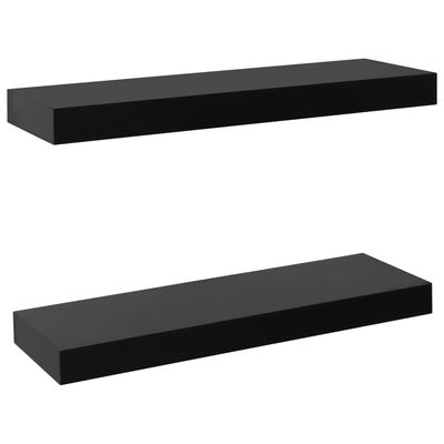 vidaXL Floating Wall Shelves 2 pcs Black 40x20x3.8 cm