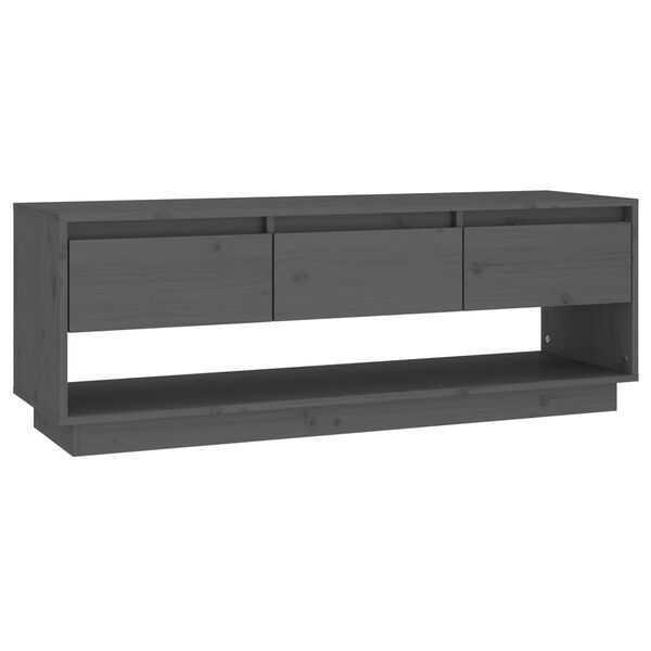 vidaXL TV Cabinet Grey 110.5x34x40 cm Solid Wood Pine