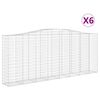 vidaXL Arched Gabion Baskets 6 pcs 400x50x160/180 cm Galvanised Iron