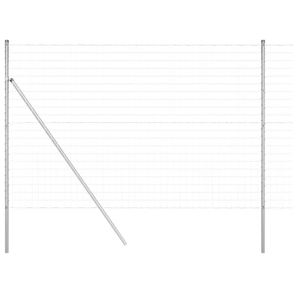 vidaXL Fence with Post Silver 1.5 x 10 m Steel and PVC