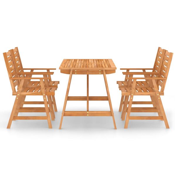 vidaXL 5 Piece Garden Dining Set Solid Acacia Wood