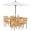 vidaXL Garden Dining Set 5 pcs Brown Solid Teak Wood