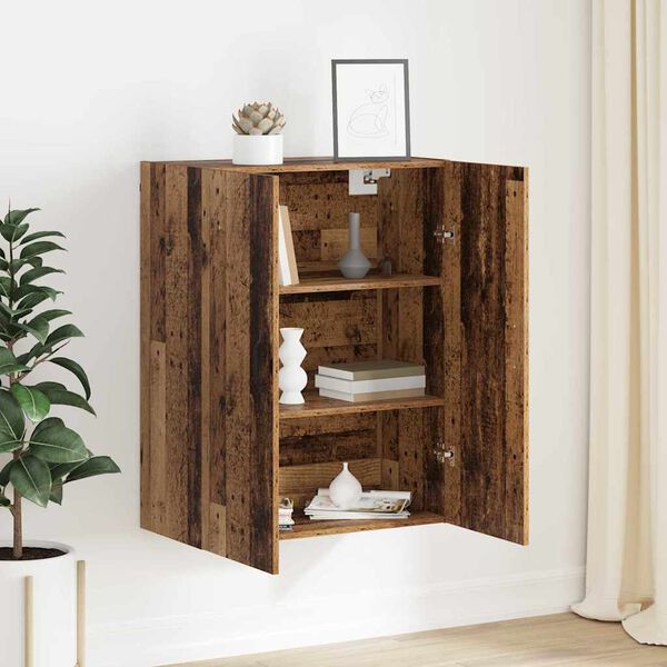 vidaXL Wall Cabinet Old Wood 69.5 x 34 x 90 cm Engineered Wood