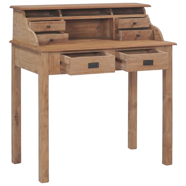 vidaXL Desk 90x50x100 cm Solid Teak Wood