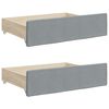 vidaXL Daybed with Trundle&Drawers without Mattress Light Grey 90x190 cm Single