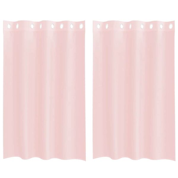 vidaXL Voile Curtains with Grommets 2 pcs Light Pink 140x175 cm