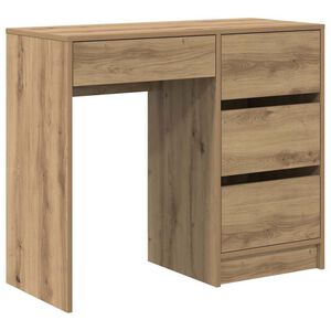 vidaXL Desk with Drawer Artisan Oak 90 x 37.5 x 75 cm Engineered Wood