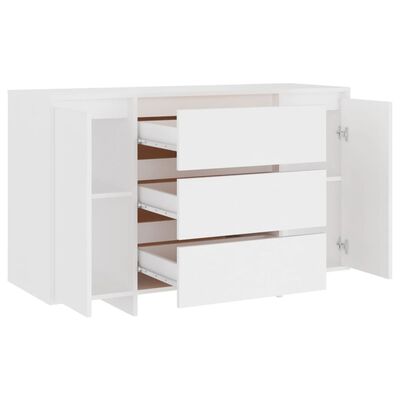 vidaXL Sideboard with 3 Drawers White 120x41x75 cm Engineered Wood