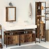 vidaXL Bathroom Furniture Set with Door 4 pcs Old Wood Engineered Wood