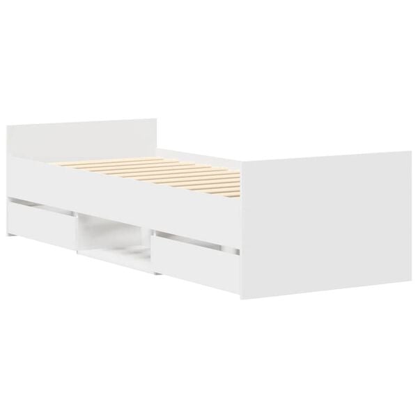 vidaXL Bed Frame without Mattress White 75x190 cm Small Single