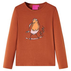 vidaXL Kids' T-shirt with Long Sleeves Cognac 104