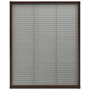 vidaXL Plisse Insect Screen for Windows Aluminium Brown 80x100 cm