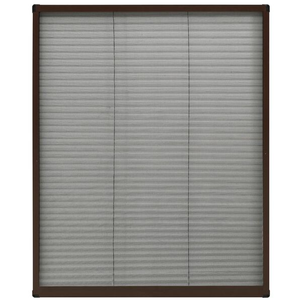 vidaXL Plisse Insect Screen for Windows Aluminium Brown 80x100 cm