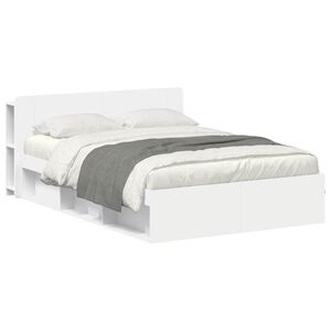 vidaXL Bed Frame with Storage White 160 x 200 cm Engineered Wood