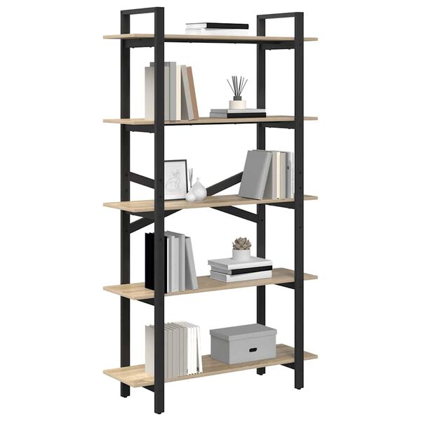 vidaXL Bookshelf Sonoma Oak 100 x 33.5 x 178 cm Engineered Wood