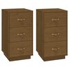 vidaXL Bedside Cabinets 2 pcs Honey Brown 40x40x75 cm Solid Wood Pine