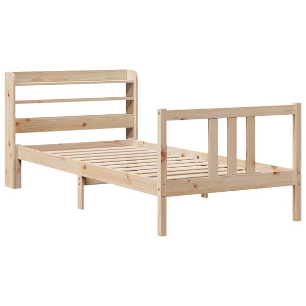 vidaXL Bed Frame with Headboard without Mattress 90x190 cm Single