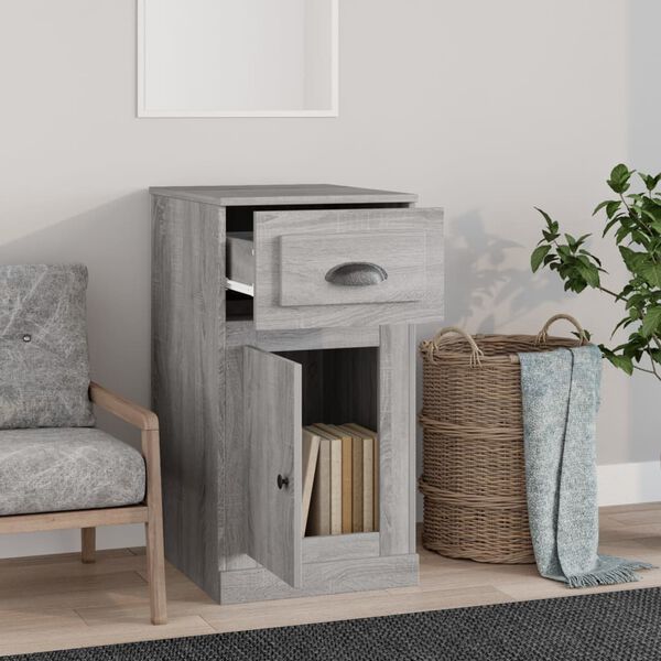 vidaXL Side Cabinet with Drawer Concrete Grey 40x50x75 cm Engineered Wood