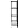 vidaXL 4-Tier Storage Shelf with Wheels 90x35x142 cm Black 200 kg