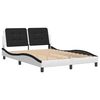 vidaXL Bed Frame without Mattress "Zadar" White and Black 120x200 cm Faux Leather