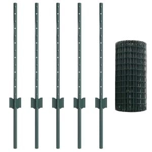 vidaXL Welded Wire Fence 10 x 0.6 m (W x H) PVC-Coated Steel Green