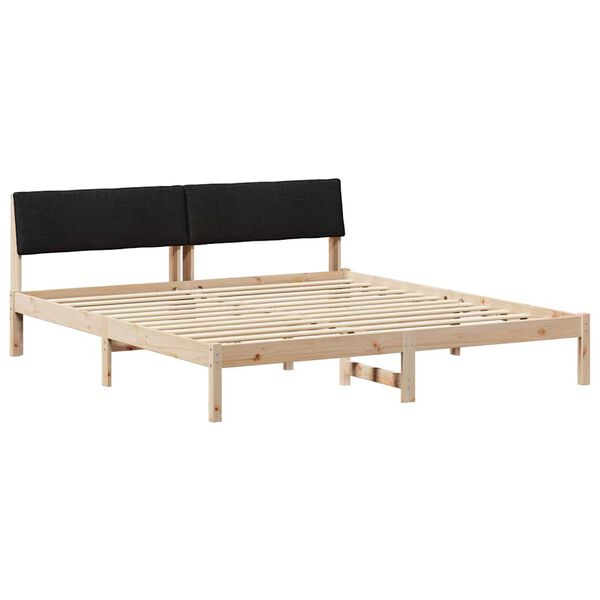 vidaXL Bed frame Brown and black 180 x 200 cm Solid pine wood
