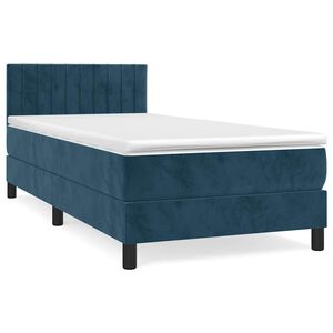 vidaXL Box Spring Bed with Mattress Dark Blue 80x200 cm Velvet