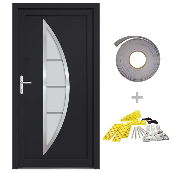 vidaXL Front Door Anthracite 98x200 cm PVC