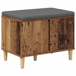 vidaXL Hall Bench with Cushion with Storage Old Wood 60 x 38 x 46 cm