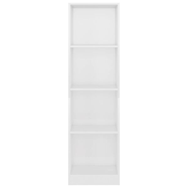 vidaXL 4-Tier Book Cabinet High Gloss White 40x24x142 cm Engineered Wood