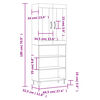 vidaXL Highboard Grey Sonoma 69.5x34x180 cm Engineered Wood